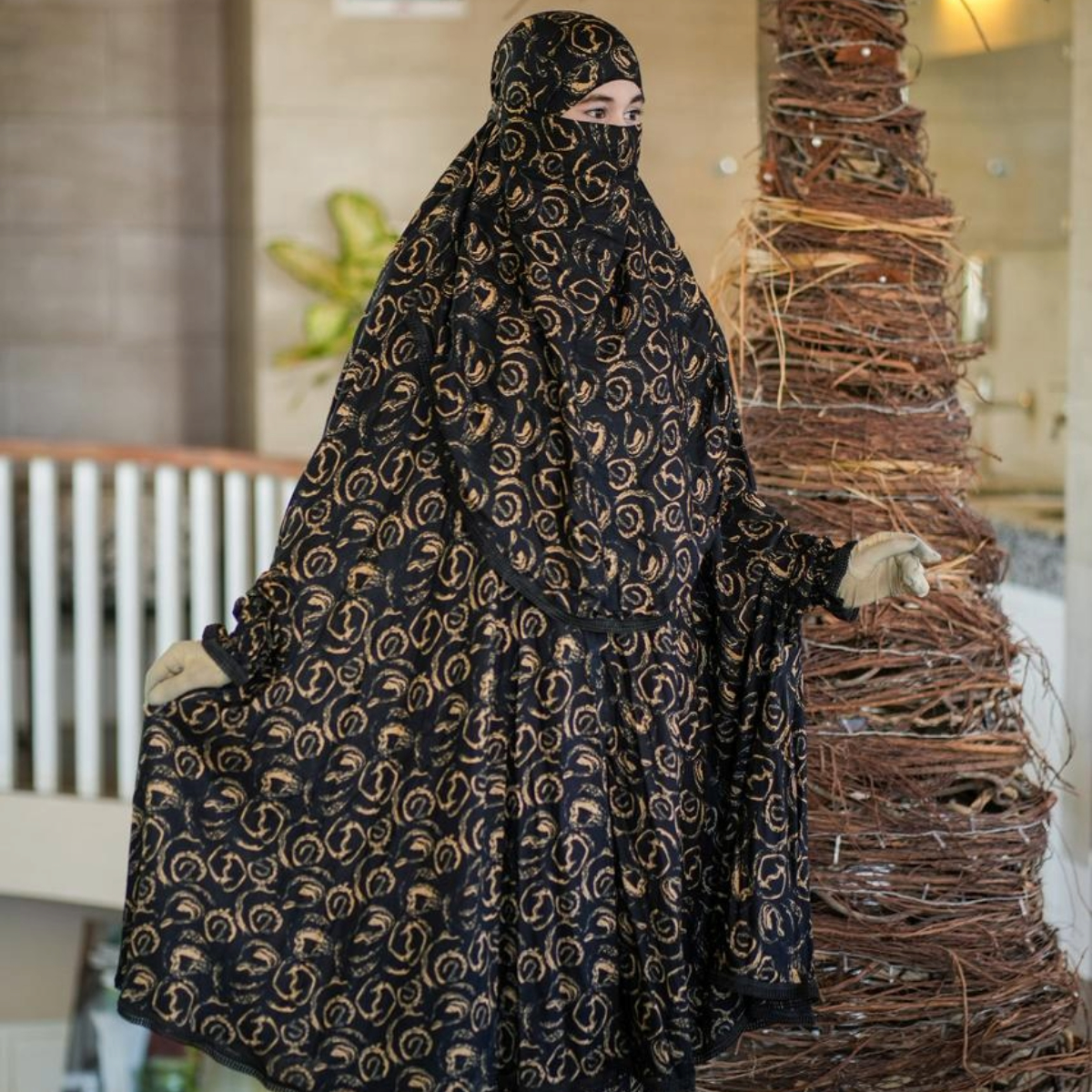 Elegant Palazzo long Khimar Set