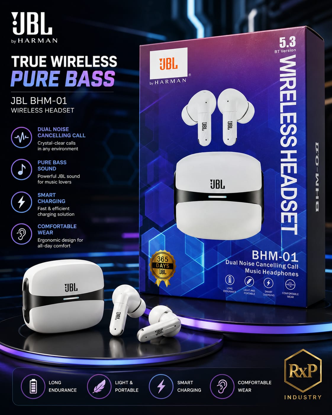 JBL BHM-01 True Wireless Bluetooth Earbuds