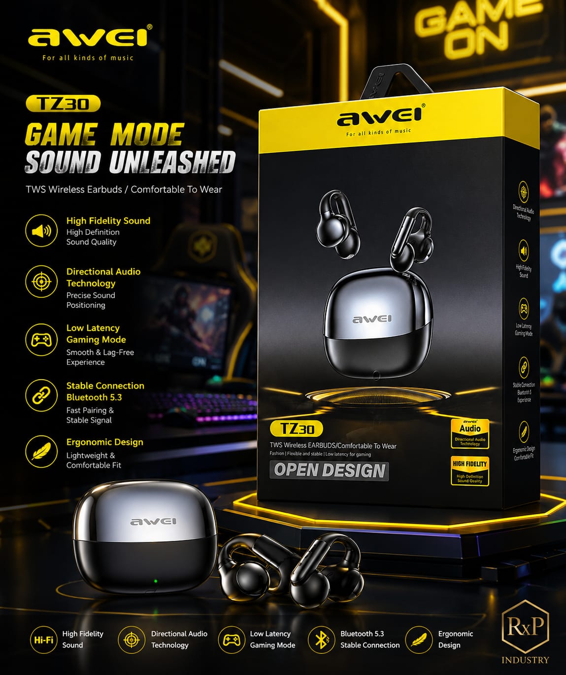 Awei TZ30 Open Design TWS Wireless Earbuds