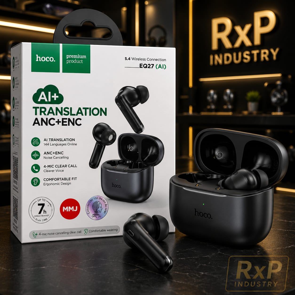 Hoco EQ27 AI Translation ANC+ENC Wireless Earbuds