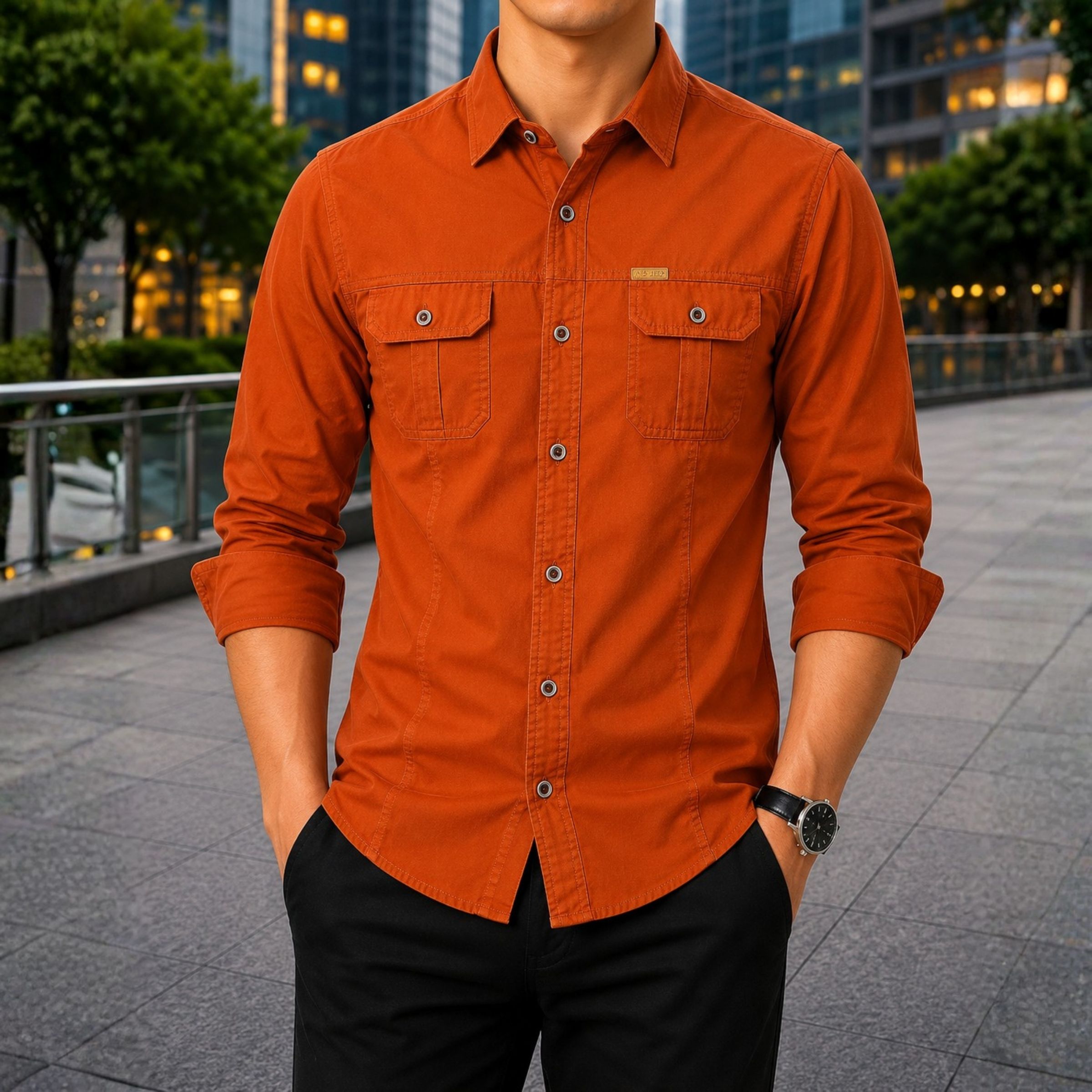 Premium Cotton Full Sleeve Panel Shirt for Men