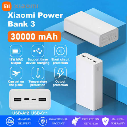 Xiaomi Power Bank 3 30000mAh PB3018ZM Fast Charging Portable Power Bank