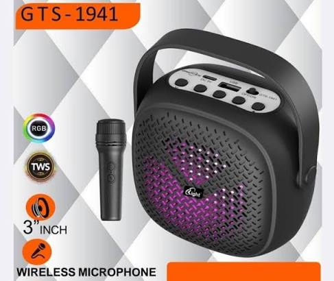 Greatnice GTS-1941 Wireless Speaker with Microphone | 3 Inch Portable Karaoke Speaker