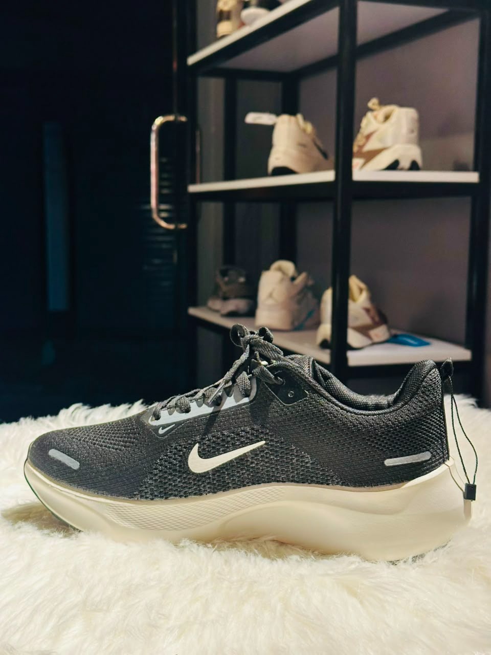 Nike Motiva Premium Walking & Running Shoes - Anthracite Dark Grey & Cream White