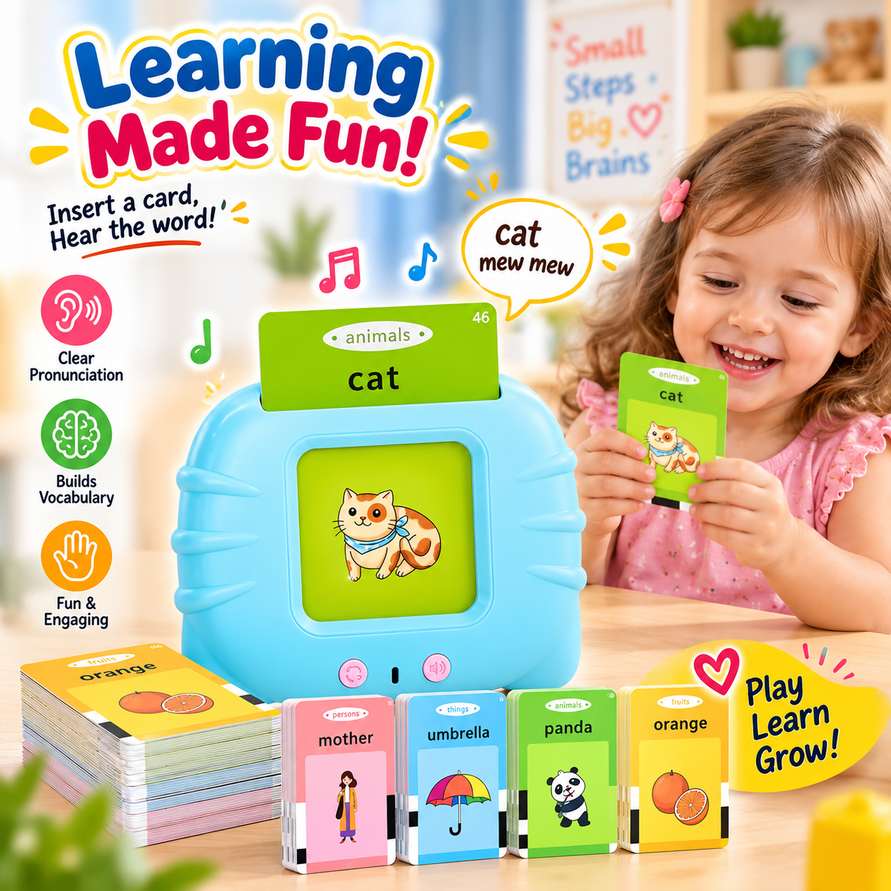 Children's Preschool Flash Card Learning Device