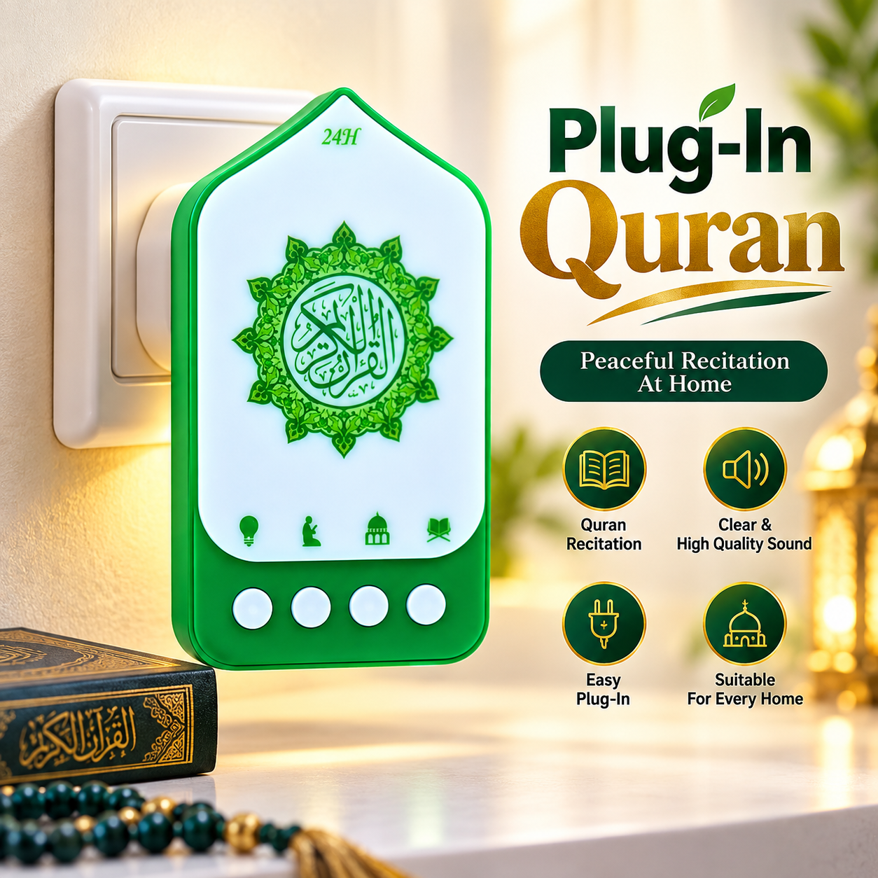 Smart Plug-In Electronic Al-Quran Player & Speaker